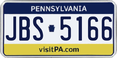 PA license plate JBS5166