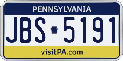 PA license plate JBS5191