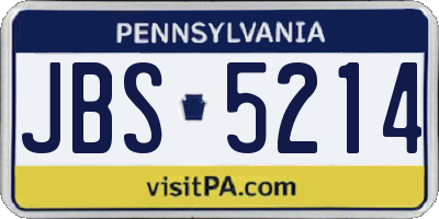 PA license plate JBS5214