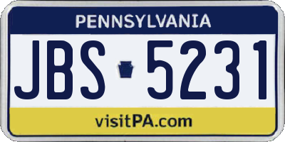 PA license plate JBS5231