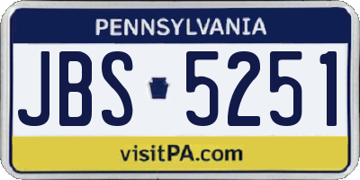 PA license plate JBS5251