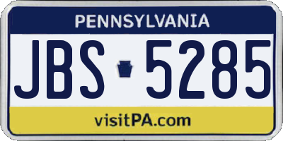PA license plate JBS5285