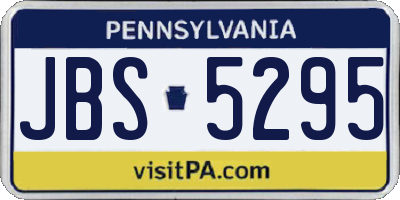 PA license plate JBS5295
