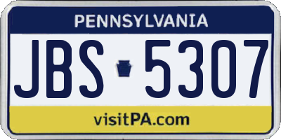 PA license plate JBS5307