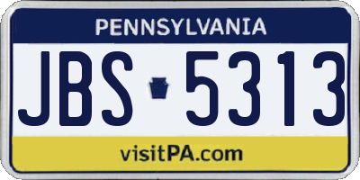 PA license plate JBS5313