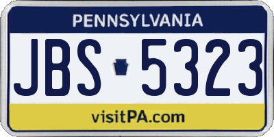 PA license plate JBS5323