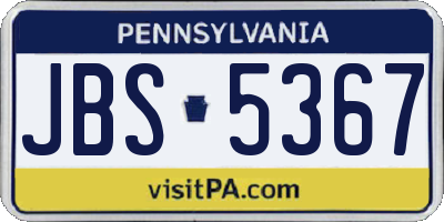 PA license plate JBS5367