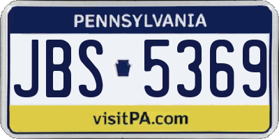 PA license plate JBS5369