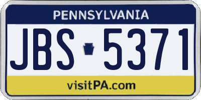 PA license plate JBS5371