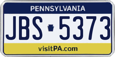 PA license plate JBS5373