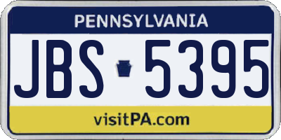 PA license plate JBS5395