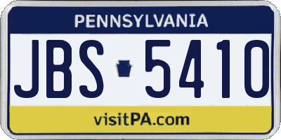 PA license plate JBS5410