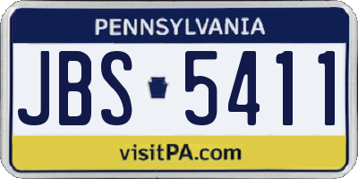 PA license plate JBS5411