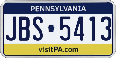 PA license plate JBS5413