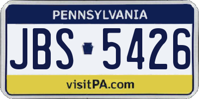 PA license plate JBS5426