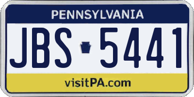 PA license plate JBS5441