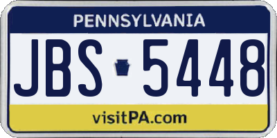 PA license plate JBS5448