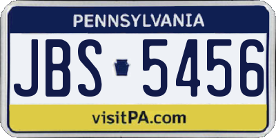 PA license plate JBS5456