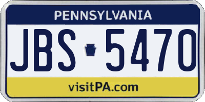 PA license plate JBS5470