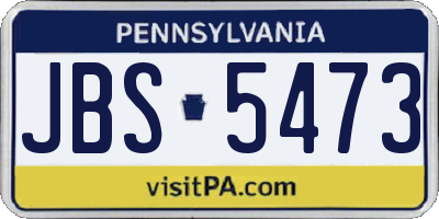 PA license plate JBS5473