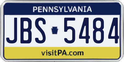 PA license plate JBS5484
