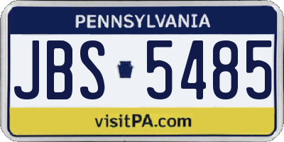 PA license plate JBS5485