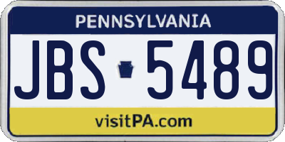PA license plate JBS5489