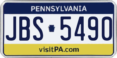 PA license plate JBS5490