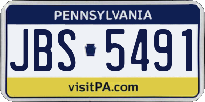 PA license plate JBS5491