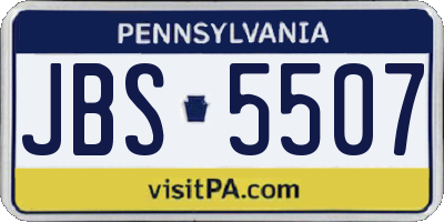 PA license plate JBS5507
