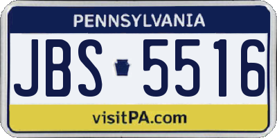 PA license plate JBS5516