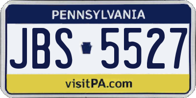 PA license plate JBS5527