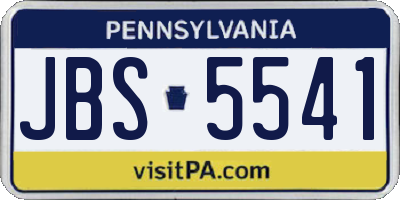PA license plate JBS5541