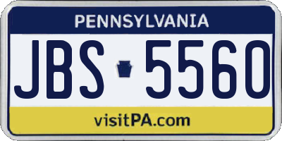 PA license plate JBS5560