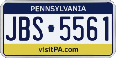 PA license plate JBS5561