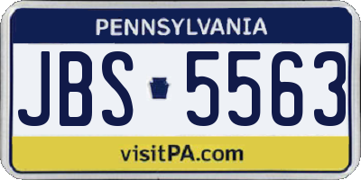 PA license plate JBS5563
