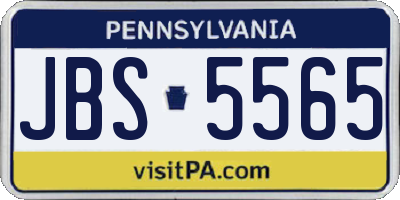 PA license plate JBS5565