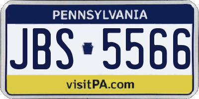 PA license plate JBS5566