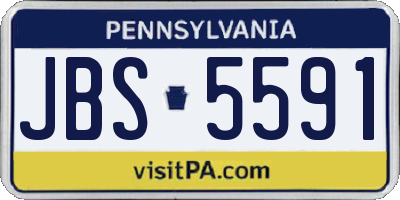PA license plate JBS5591