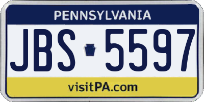 PA license plate JBS5597