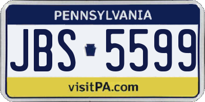 PA license plate JBS5599