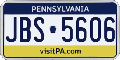 PA license plate JBS5606