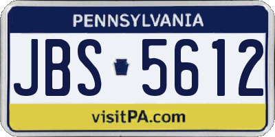 PA license plate JBS5612