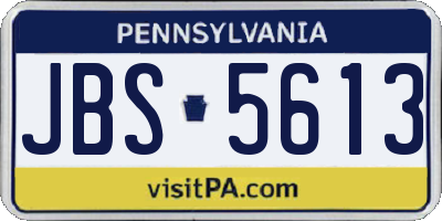 PA license plate JBS5613