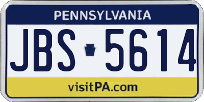 PA license plate JBS5614