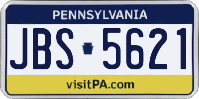 PA license plate JBS5621