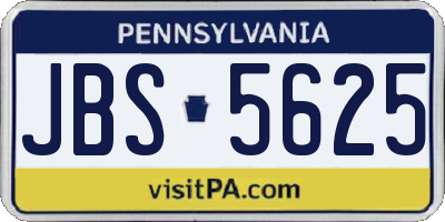 PA license plate JBS5625
