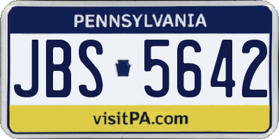 PA license plate JBS5642