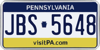 PA license plate JBS5648