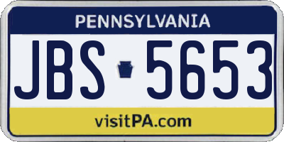 PA license plate JBS5653